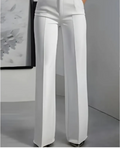 Pantalon blanc minimaliste pour femme en polyester