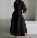 Robe évasée à manches longues avec taille élastiquée
